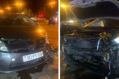 Nəsimi rayonunda daha bir “Prius” avtoqəzaya səbəb olub