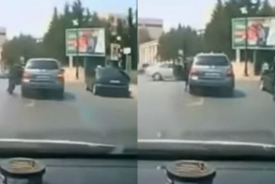 Bakıda polis patrulu sürücüyə kömək etməklə qəzanın qarşısını alıb