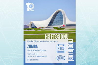 Heydər Əliyev Mərkəzinin parkında zumba üzrə məşq keçiriləcək