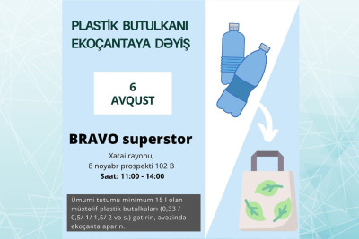 “Plastik butulkanı ekoçantaya dəyiş” adlı aksiya davam edir