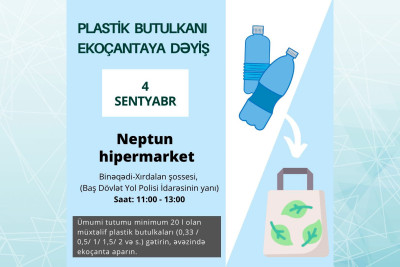 Binəqədi rayonunda plastik butulkaları ekoçantaya dəyişmək mümkün olacaq