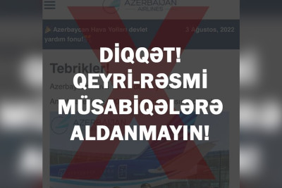 AZAL dələduzların şirkət adından mesaj göndərməsi ilə bağlı xəbərdarlıq edib
