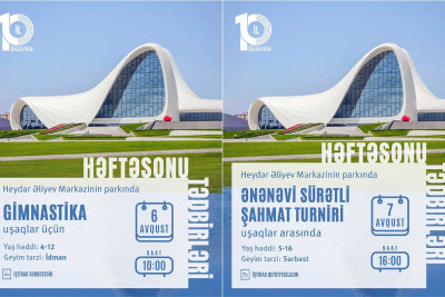 Həftəsonu Heydər Əliyev Mərkəzinin parkında uşaqlar üçün xüsusi proqram hazırlanıb