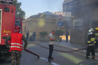 “Yüngül cinayətlər” restoranındakı yanğının qarşısı alınıb