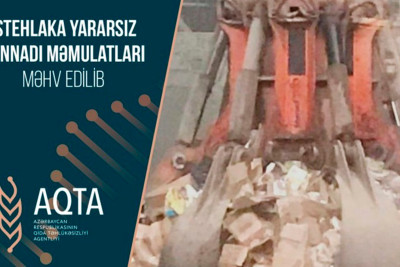İsehlaka yararsız 18,4 ton qənnadı məmulatları utilizasiya edilib