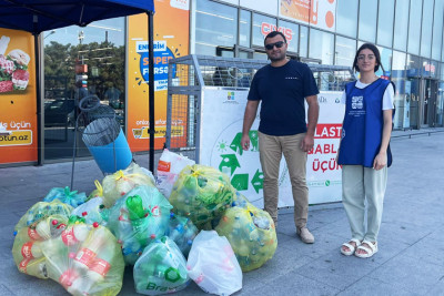 “Plastik butulkanı ekoçantaya dəyiş” aksiyası Binəqədi-Xırdalan şosesində keçirilib