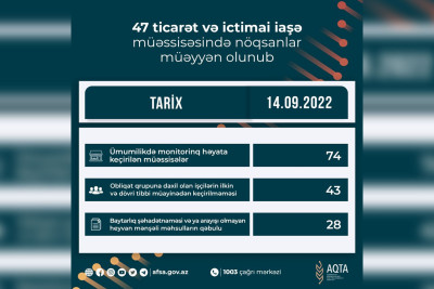 Bakıda daha 10 obyektin sahibi məsuliyyətə cəlb olunub