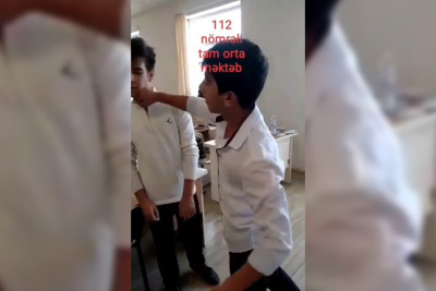 Şagirdin digər şagird tərəfindən döyülməsı ilə bağlı görüntülər araşdırılıb