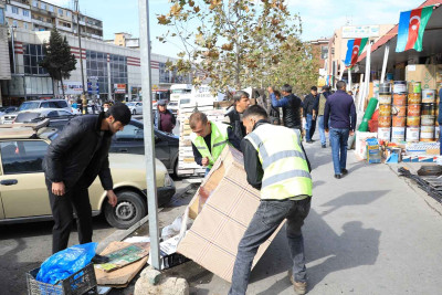 Qara Qarayev prospekti boyunca küçə ticarətinə qarşı reyd keçirilib