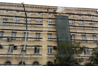 Nəsimi: 28 May küçəsində tarixi binaların fasadları təmir olunur