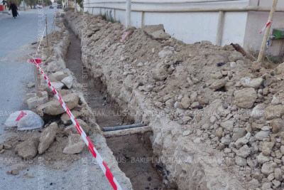Xəzər rayonunda yeni su xətti yaradılır