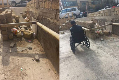 Bakıda qaz xətti sağlamlıq imkanları məhdud şəxslərin yolunu kəsib