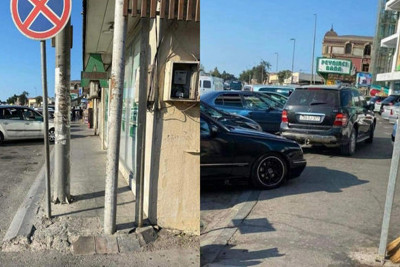 Zabrat qəsəbəsində avtomobillər piyada səkilərini zəbt edib