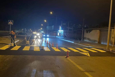 Zığda məktəbin qarşısında xüsusi piyada keçidi yaradılır