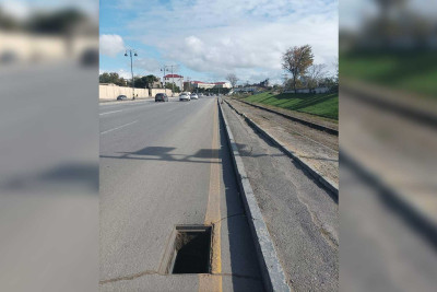 Bakının ən sıx prospektlərindən birində kanalizasiya qapaqları oğurlanıb