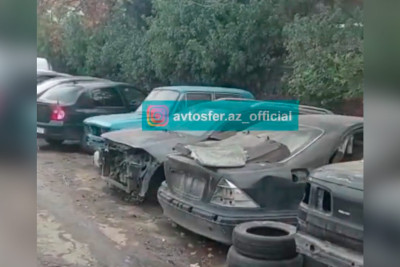 Binəqədi yol polisi zibillikdə tapdığı 5 maşını cərimə meydançasına aparıb