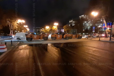 Puşkin küçəsində təmir aparılır