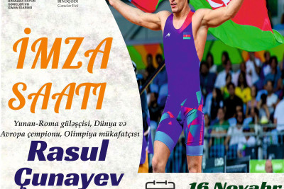 Binəqədi Gənclər Evində dünya çempionu Rasul Çunayevlə görüş keçiriləcək
