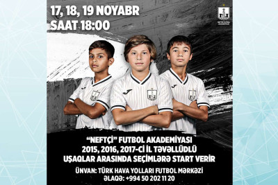 Bakıda 5-7 yaşlı uşaqlar üçün futbol üzrə seçimlər başlayır