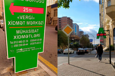 Bakıda reklam lövhələri piyadaların hərəkətinə mane olur