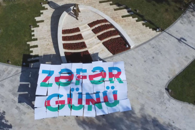 Binəqədi rayonunda Zəfər Gününə həsr olunmuş fləş-mob keçirilib