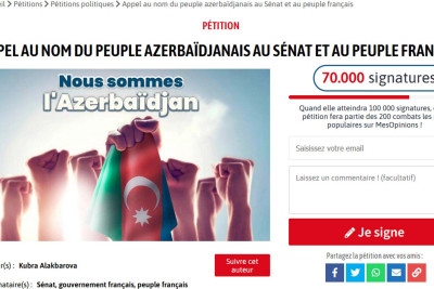 Səslərin sayı günü-gündən artır: Fransa Senatına ünvanlanmış petisiyanı artıq 70 min nəfər imzalayıb
