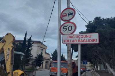Badamdar yolu yenə sürüşməyə görə bağlanıb