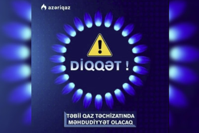 Paytaxtın bir hissəsində qaz təchizatında fasilə yaranacaq