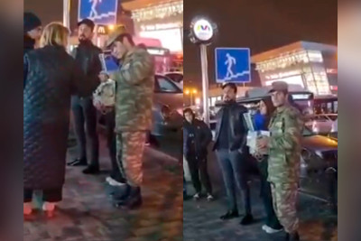 Bakıda özünü qazi kimi təqdim edən şəxs metronun yaxınlığında pul toplayır