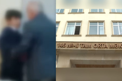 Sinif yoldaşları şagirdi döyən müəllimin tərəfini tutublar