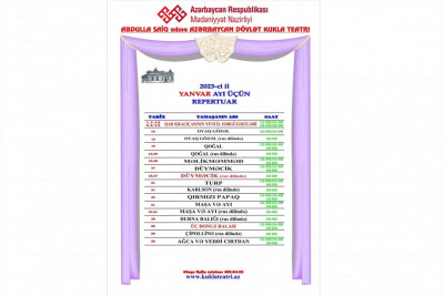 Kukla Teatrı yanvar ayı üçün repertuarını açıqlayıb