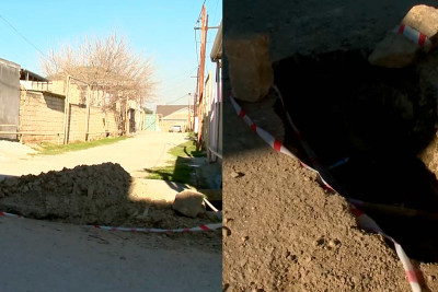 Sulutəpədə “Azərsu”nun təmir işlərindən sonra küçədə 2 ildir çuxur qalır