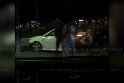 “Qələbə” dairəsinin yaxınlığında zəncirvari qəza olub: 5 avtomobil toqquşub - VİDEO
