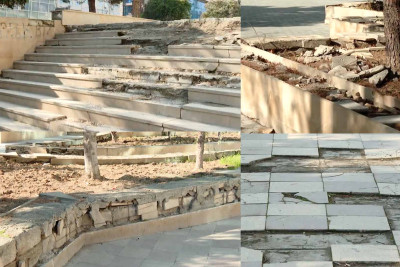 Metronun “Azadlıq prospekti” stansiyasının çıxışındakı park yararsız vəziyyətdədir