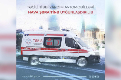 Təcili Tibbi Yardım Stansiyası avtomobilləri hava şəraitinə uyğun hazırlayıb