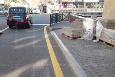 Nigar Rəfibəyli küçəsində təmir işləri aparılır