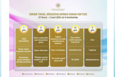 Bakıda şagirdlər arasında “İdman həftəsi” keçiriləcək