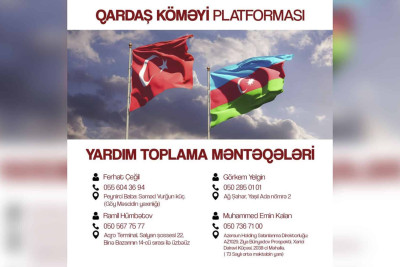 Bakının müxtəlif nöqtələrində yardım toplama məntəqələri yaradılıb