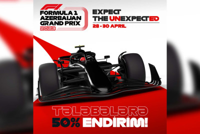 Bakıda keçiriləcək “Formula 1”ə biletlər 50% endirimlə satılır