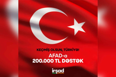 “İrşad” mağazalar şəbəkəsi Türkiyəyə maliyyə yardımı göndərib