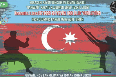 Suraxanıda ümummilli lider Heydər Əliyevin 100 illik yubileyinə həsr olunmuş karate turniri olacaq
