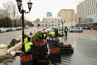 “Ana harayı” abidəsinin yaxınlığında abadlıq işləri aparılır