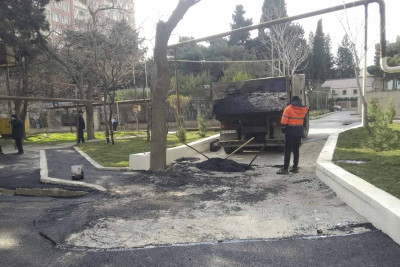 Nəsimi rayonunda məhəllədaxili yollar asfaltlanıb