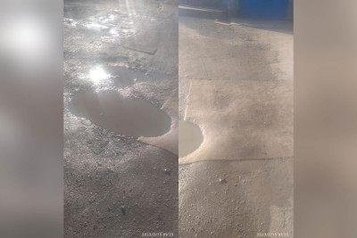 Bakıda palçıqdan qorunmaq üçün yola xalça səriblər