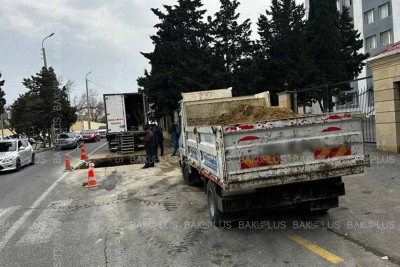 Səbail rayonunda magistral su xəttində təmir işləri aparılır