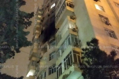 Xətai rayonunda çoxmərtəbəli yaşayış binasında yanğın olub