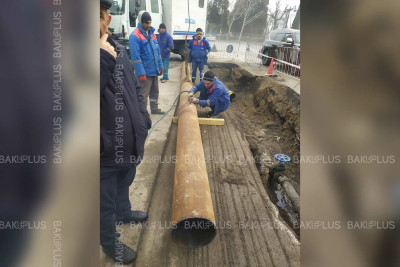 Qız qalasının yaxınlığında su kəmərində sızma: ərazidə gün ərzində su olmayacaq