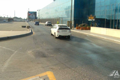 Müzəffər Nərimanov küçəsində təmir işləri aparılır