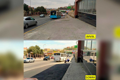 Bakıxanov qəsəbəsində piyada səkisini parkinq ediblər