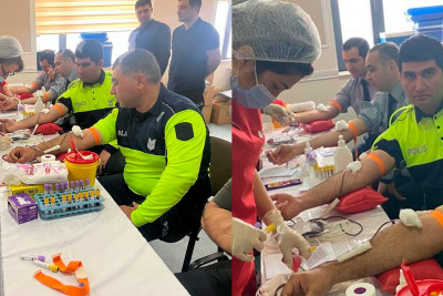 Yol polisi talassemiyadan əziyyət çəkən uşaqlar üçün donor aksiyası keçirib